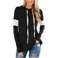 thumbnail image 1 of Sudadera con capucha para mujer, manga larga, color bloqueado, suave, informal, sudadera con capucha para uso diario, 1 of 7