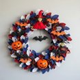 thumbnail image 2 of 100Fens Halloween Orange Black Artificial Wreath With Ghost Spider for Front Door, Soft Touch Berries for Indoor Outdoor, Happy Halloween Sign for Home Decor, 2 of 3
