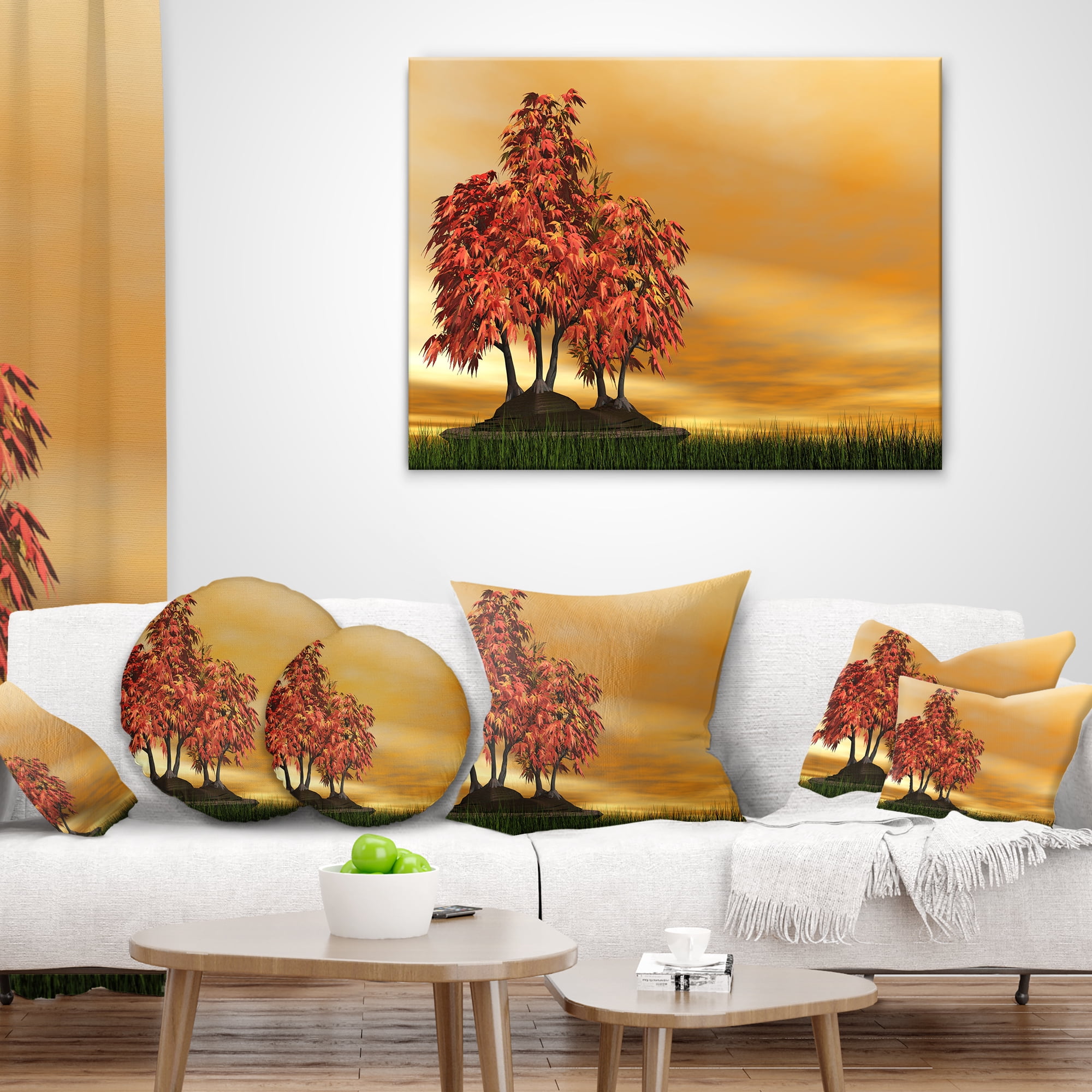 Designart Bonsai Landscape - Photography Throw Pillow - 12x20