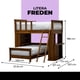 thumbnail image 3 of Litera de madera Freden,Ind, Ind Atlas del Descanso,con escritorio y librero color Nogal, 3 of 7