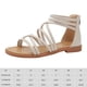 thumbnail image 2 of Sandalias de gladiador para mujer, sandalias planas con tiras y cremallera trasera para fiestas y vacaciones, 2 of 9