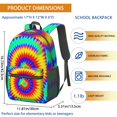 thumbnail image 3 of Green and Yellow Tie Dye Pattern 17" Waterproof Oxford School Backpacks for Teens, S-Shape Padded Straps, for School, Travel, Hiking, Camping, 3 of 4