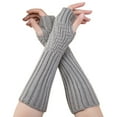 thumbnail image 2 of EQWLJWE Fashion Unisex Semi-Long Gloves Knitted Fingerless Winter Gloves Soft Mitten GY Gloves Holiday Clearance, 2 of 2