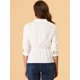 thumbnail image 4 of INSPIRE CHIC Blusas con botones para mujer, con cordón en la cintura, manga 3/4, peplum blanco XL, 4 of 5
