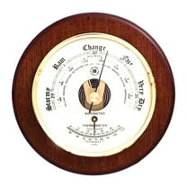 Bey-Berk Brass and Cherry Wood Indoor Barometer/Thermometer (WS070)