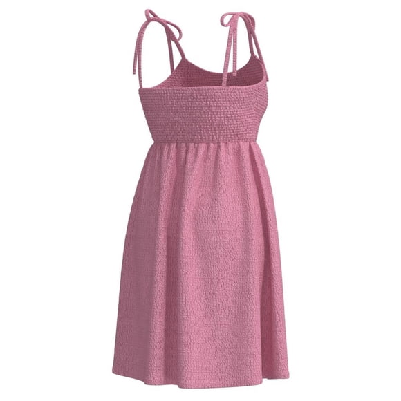 Vestido George para Mujer Corto con Smock, Escote Redondo, Tirantes Ajustables Rosa Talla CH