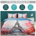 thumbnail image 6 of 3PCS Eiffel Tower Duvet Cover Set Twin, 1 Duvet Cover And 2 Pillowcase, Duvet Cover for Kids Girls Boys And Teens, 6 of 6