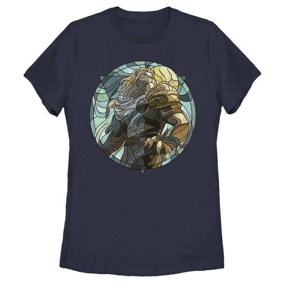 Women's Magic: The Gathering Ajani Stained Glass  Graphic Tee Navy Blue 2X Large