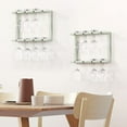 thumbnail image 6 of 2 Tier Wall Mounted Wood Wine Glass Holder Rack, Set of 2, Gray Green, 6 of 7