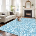 thumbnail image 2 of Large Area Rugs for Living Room Bedroom, Blue Spring Floral 5'x8' Rug Washable Carpet Runner Indoor Outdoor, Farmhouse Flowers Elegant Pastoral Non Slip Floor Mats Rug for Kitchen, Bathroom, 2 of 8