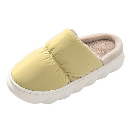 

Slippers for Women Couple Women S Winter Indoor Home Plus Velvet Warm Solid Color Rain Cloth Thick Bottom Non Slip Cotton Slippers Womens Slippers Cloth Yellow 39