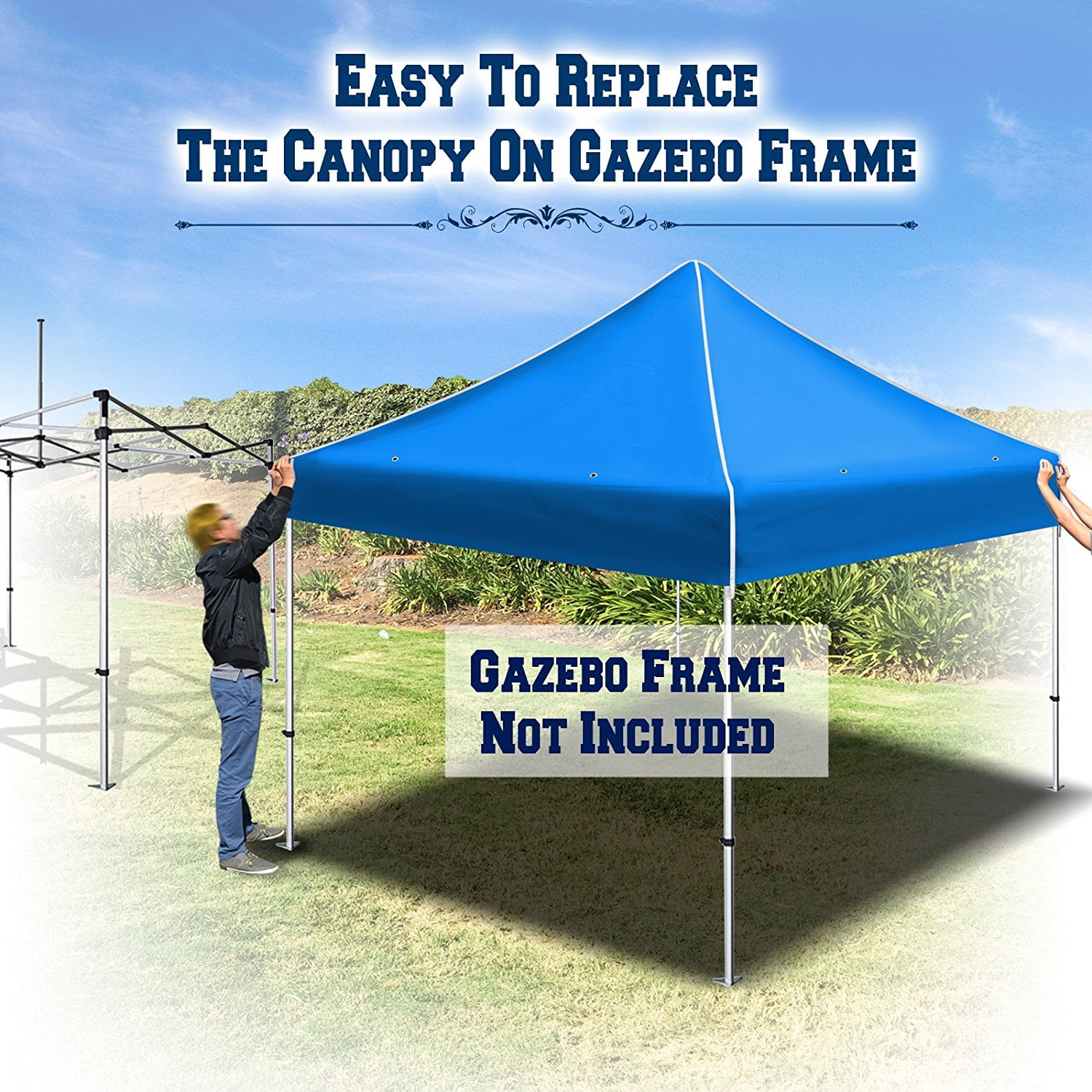 Sunny 10ft X 10ft Blue Pop Up instant Outdoor Canopy