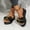 Black, variant on Fnooota Women's Wedge Sandals, Slip On PU Open Toe Non-slip Summer Shoes White Size 8.5