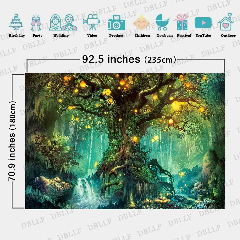 for Home Decor GTYYDB1178 DBLLF Enchanted Forest Tapestry Colorful Forest Scene Wall Tapestry Large 80x 60Cotton Art Tapestries Trippy Fantasy Landscape Backdrop