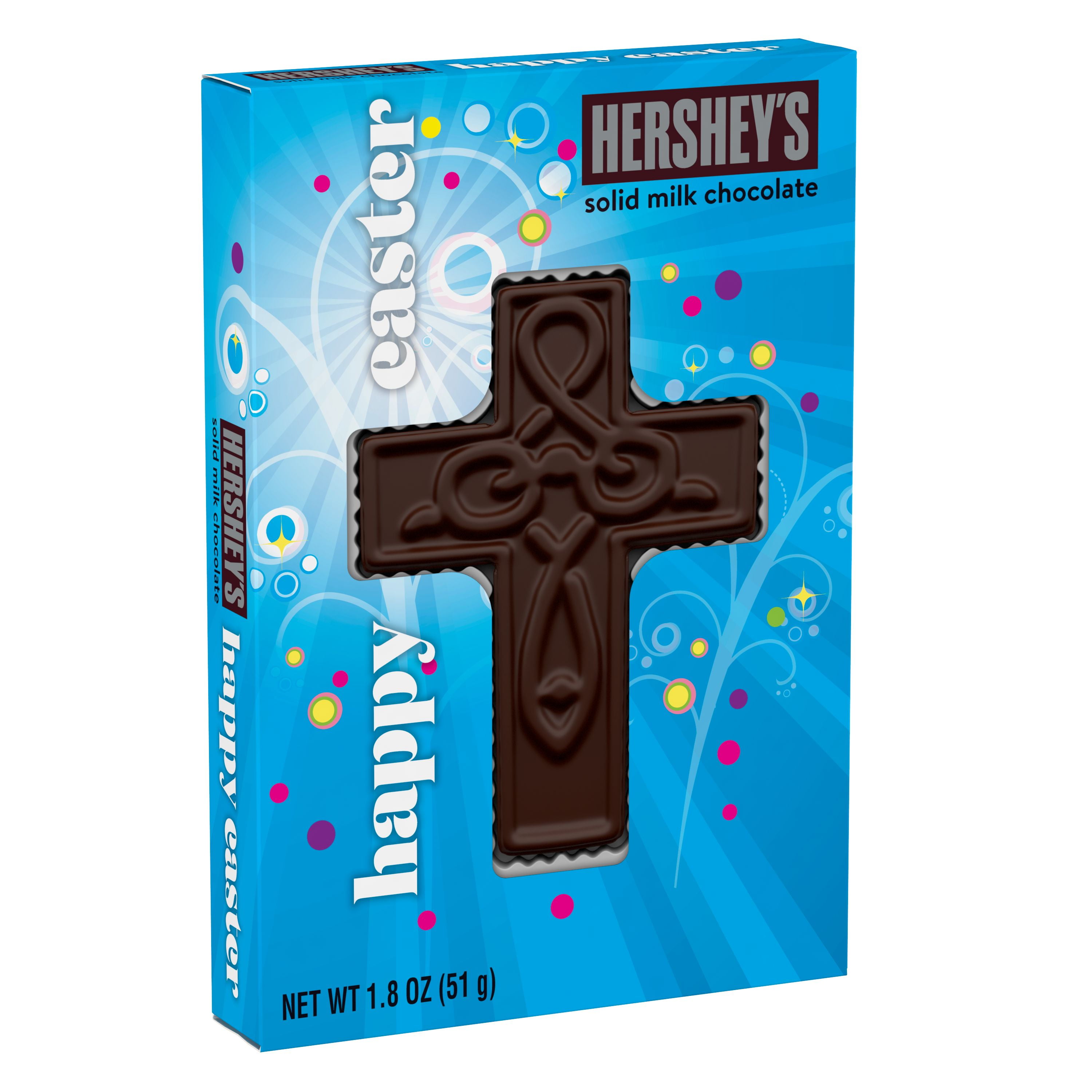 HERSHEY'S, Solid Milk Chocolate Cross Candy Bar, Easter, 1.8 oz, Gift