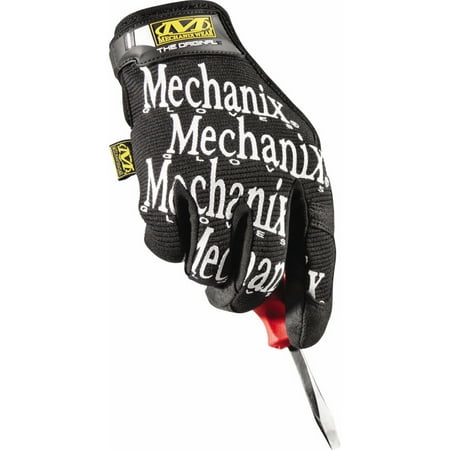 Medium Leather Glove - Mechanix Wear Medium Black The Original Full Finger Synthetic Leather Mechanics Gloves With Hook And Loop Cuff, Spandex Back, Synthetic Leather Palm And Fingertips And Reinforced Thumb
