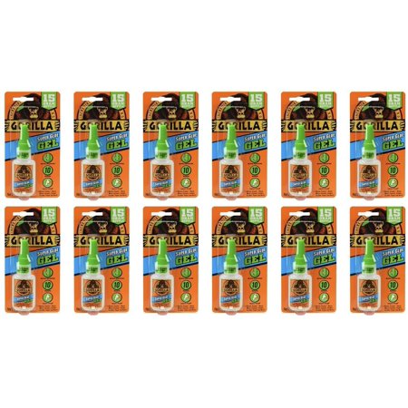 Gorilla 7600101-12 Super Glue Gel (12 Pack), 15 g