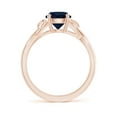 thumbnail image 2 of ANGARA Natural 1.6 ct Blue Sapphire Crossover Engagement Ring in 14K Rose Gold for Women (Size-7mm) | September Birthstone, Anniversary, Jewelry Gift for Women | Natural Sapphire Ring, 2 of 10