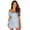Light Blue, variant on IBTOM CASTLE Women Boho Romper Off Shoulder Ruffle Chiffon Shorts Mini Dress Floral Print One Piece Casual Strapless Jumpsuit S White