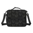 thumbnail image 2 of Black Cat Black Pattern Insulated Lunch Bag with Shoulder Strap and Bottle Holder,Bento School Lunch Bag Box,11x9.5x3.5 Inches, 2 of 5
