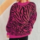thumbnail image 1 of Suéter de cuello redondo para mujer, jersey de punto de color liso en contraste, jersey de cuello redondo, jersey de poliéster para mujer., 1 of 5