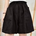 thumbnail image 2 of Sentmoon Women's Bermuda Shorts High Waist Beach Shorts Stretchy Solid Color Loose Plus Size Shorts with Pockets Trendy for Work and Weekend Beach Stuff M-4XL, 2 of 8