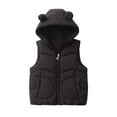 thumbnail image 2 of AUNVITO Toddler Boys & Girls 1-6Y Quilted Puffer Vest with Ears Hood Matte Finish Warm Lightweight Spandex Casual Winter Coat, 2 of 8