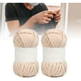 thumbnail image 3 of HAHADAXA 5 Pcs Fil pour T-Shirt 0.8 Po Beige-camel Polyester Tapis Fil Spaghetti Fil à Tricoter pour Bricolage à la Main Sac Couverture Coussin Projets de Crochet, 3 of 6