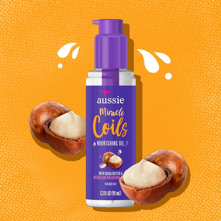 Aussie Miracle Coils Nourishing Oil Leave in Hair Oil 3.2 fl oz