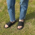 thumbnail image 5 of Flat Sandals Memory Foam Slides for Women Slide Sandals All Black Size 7, 5 of 8