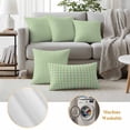 thumbnail image 5 of Sage Green Outdoor Pillow Covers 26x26 Set of 2,Waterproof Patio Throw Pillowcase Protectors,Grid Checkered Plaid Gingham Lattice Trellis Decorative Pillow Shams Cushion Covers for Seat Bed Couch, 5 of 8