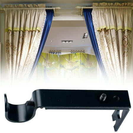 Wweixi 2pcs Window Curtain Rod Brackets Home Bedroom Holder Living Room Iron D Rack Black Canada Wweixi 2pcs Window Curtain Rod Brackets, Living Room Window Curtain Rod