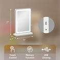 thumbnail image 3 of EDX Vanity Mirror with Lights, 17" x 19" LED Makeup Mirror with Dimmable 3 Color Modes, Touch Screen Control Vanity Based Mirror Desk Mirror Square White, 3 of 8