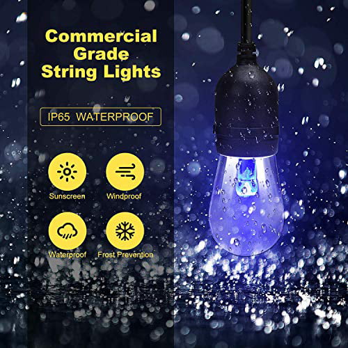 VAVOFO 48FT Warm White & Color Changing Outdoor String Lights Dimmable LED Duty 