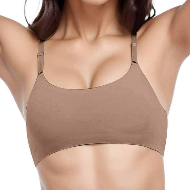nsendm Female Underwear Adult Bra plus Size Women Women's Comfortable and  Sexy Underwear Small Chest Gathered without Steel Womens Bras(Coffee, M) 