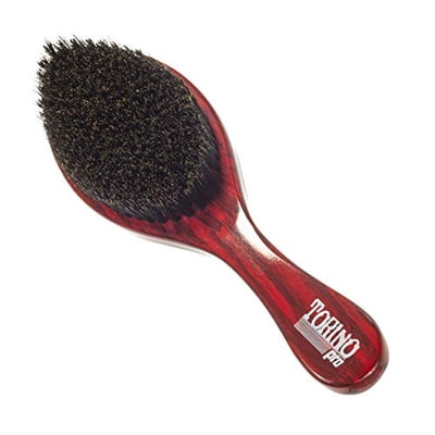 Torino Pro Wave Brush #11- Medium Soft Curve Wave Hair brush for men - Made with 100% boar bristles - Great for fresh cuts and thinning hair - For 360