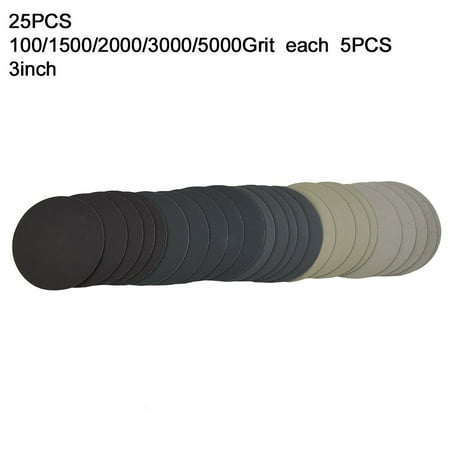 

25Pcs 2 3 4 5 6inch 1000/1500/2000/3000/5000Grit Wet Dry Sanding Discs Sandpaper