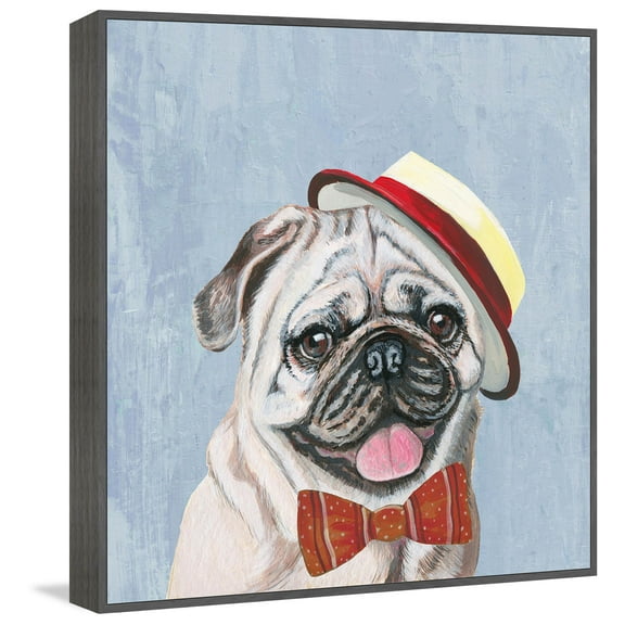Marmont Hill "King Pin Pug" Floater Framed Painting Print on Canvas