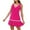 Hot Pink, variant on Lorytime Sleeveless Mini Dress for Women Black Tiered Hem V Neck Tank Dress Solid Sundress Short Dress Loose Fashion Travel Dresses Hawaiian Summer Beach Vacation Dresses L
