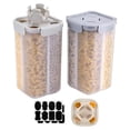 thumbnail image 1 of 2 paquetes de contenedores de almacenamiento de pasta y cereales, dispensador hermético de granos con tapas, contenedor de almacenamiento de espaguetis con 4 compartimentos para fideos, arroz, 1 of 4