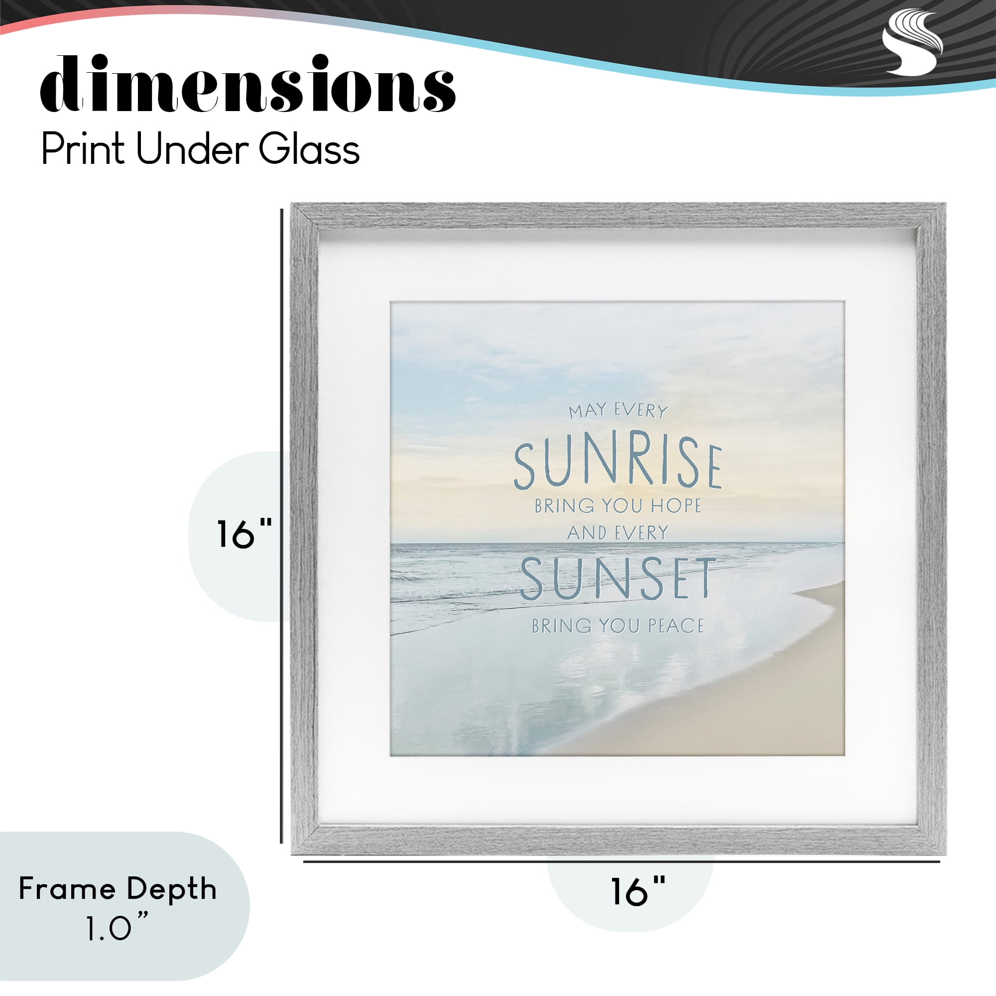 Stupell Industries Sunrise & Sunset Statement Gray Framed Print Under Glass, design by Natalie Carpentieri