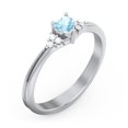 thumbnail image 3 of Birthstone Heart Ring with Shoulder Accents - Blue Topaz (December), 3 of 4
