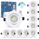 thumbnail image 1 of Foco LED empotrado blanco para baño regulable, 6500 K, blanco frío, 7 W, luz de techo empotrada extraplana, foco ajustable, iluminación redonda, 1 of 5