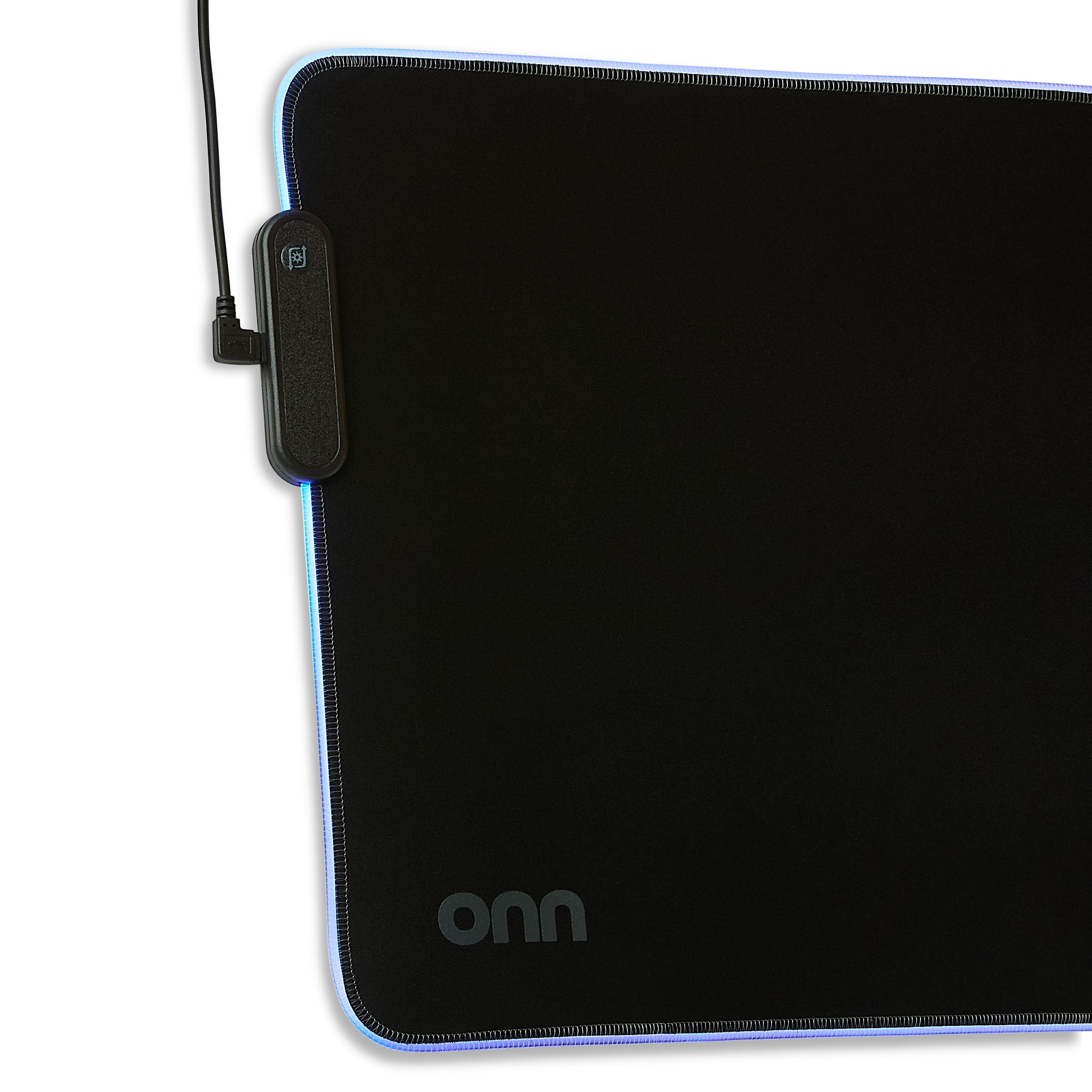 onn Gaming Desk Pad with LED RGB Lighting, Black 32", Rubber Anti-Slip base