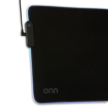 ONN GAMING DESK PAD WITH LED RGB LIGHTING, BLACK 32″, RUBBER ANTI-SLIP BASE
