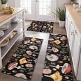 thumbnail image 2 of Red Mushroom Flower Black Pattern Kitchen Rugs Sets Of 3,Kitchen Runner Rugs Non Skid Washable,Decorative Kitchen Floor Mats for Kitchen,Sink,Laundry,17"x30"+ 17"x47" + 17"x59", 2 of 6