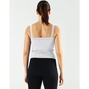NELEUS Womens Plus Size Athletic Cropped Tank Top with Built in Bra Camisole for Layer Stretch Wider Strap,White,US Size 2XL