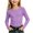 Purple, variant on NORO ARK Girls Ribbed Long Sleeve Top (5-13) Crew Neck Stretch Polyester Undershirt Red Size 7