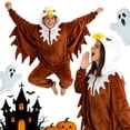 thumbnail image 3 of CVBCOS Adult Bald Eagle Halloween Unisex Costume Onesie Pajamas-Plush One Piece Cosplay Suit for Women and Men, 3 of 7