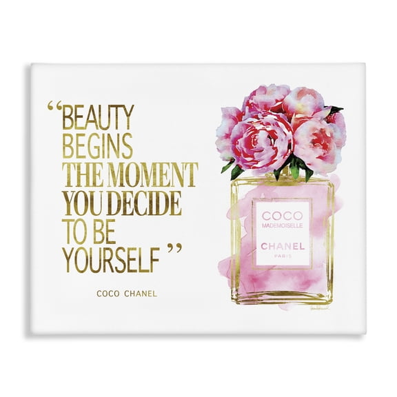 Stupell Industries Glam Fashion Designer Perfume Gold Pink Watercolor Inspirational Word Canvas Art, 20 x 16, by Amanda Greenwood